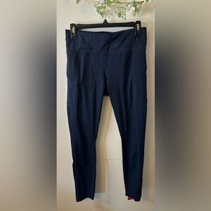 Athleta | 7/8 Navy Legging Perforated Sides